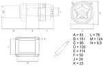 Argano di traino CC 12 Volt 1,36 tonnellate