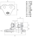 Carrello a catena 0,5 t 2,5 m di altezza operativa