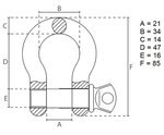 Grillo ad arpa con bullone a petto 2 tonnellate x30 pezzi