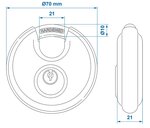 Lucchetto Disco da 70mm 2 pezzi stessa chiave