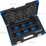 Bussole specialistiche con profilo a torsione 9 pezzi 3/4 27-41 mm