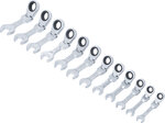 Serie di chiavi combinate a cricchetto corta regolabile 8 - 19 mm 12 pz