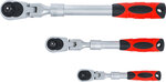 Serie di cricchetti reversibili estensibile snodabile 6,3 mm (1/4) - 10 mm (3/8) - 12,5 mm (1/2) 3 pz