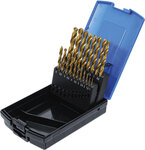 Serie di punte elicoidali HSS nitruro di titanio 1 - 10 mm 19 pz