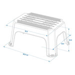 Sgabello in plastica grigia 42 5 x 27 5 x 23 cm