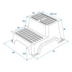 Passo 2 gradini in plastica 70 x 60 x 38 cm