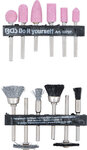 Set smerigliatrice e set di spazzole in acciaio e plastica 12 pz
