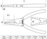 Serie di pinze per anelli seeger 175 mm 4 pz