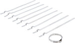 Serie di fascette per cuffie elastiche acciaio inox 7 mm 20 - 50 mm 10 pz