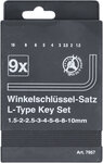 Serie di chiavi ad angolo esagono interno 1,5 - 10 mm 9 pz