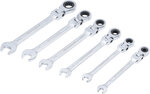 Serie di chiavi combinate a cricchetto teste flessibili dimensioni in pollici 1/4 - 9/16 6 pz