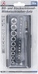 Serie di inserti e bussole con portainserti angolare 6,3 mm (1/4) 26 pz