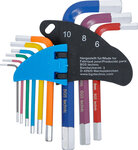 Serie di chiavi ad angolo multicolore corta esagono interno 1,5 - 10 mm 9 pz