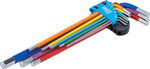 Serie di chiavi ad angolo multicolore extra lunghe esagono interno 1,5 - 10 mm 9 pz