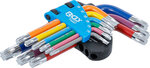 Serie di chiavi ad angolo multicolore corta profilo a T (per Torx) T10 - T50 9 pz