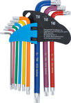 Serie di chiavi ad angolo multicolore profilo a T (per Torx) T10 - T50 9 pz