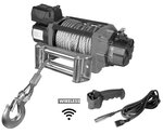 Argano 24V 8164kg 22m cavo acciaio telecomando senza fili