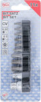 Serie di inserti attacco esagono esterno 6,3 mm (1/4) / 10 mm (3/8) profilo a T (per Torx) con alesatura 11 pz
