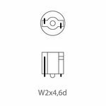 Lampadina auto 12V 1.2W T5 W2x4.6d 10 pezzo