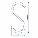 Gancio a S diametro 4mm 6cm x10 pezzi