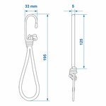 Tenditore per tenda elastico bianco con gancio