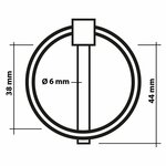 Coppiglia 6mm con anello 2 pezzi