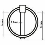 Coppiglia 8mm con anello 2 pezzi