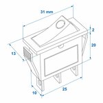 Interruttore a bilanciere LED blu 12V 24V-max. 10A