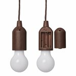Lampada retrò motivo legno con cavo 90cm