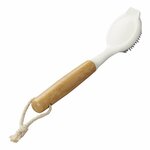 Pennello per piatti in silicone 24 5 cm di diametro 7 cm x 5 cm bambù