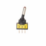 Interruttore a levetta LED rosso 12V-max. 20A