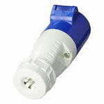 Spina di contrasto CEE 16A alloggiamento smontabile blu bianco