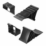 Cunei fermaruota in plastica nera incl. titolare