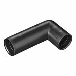 Tubo di scarico angolare  dia 28 mm 90 lati disuguali PE nero