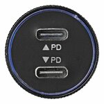 Caricabatterie rapido USB tipo C bidirezionale 12V 24V 3100mA