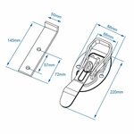 Chiusura a leva 220x40mm + controparte