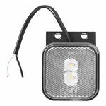 Lampada di segnalazione 12 24V bianca 65 x 65 mm LED con supporto