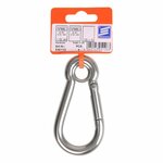 Moschettone 100x10mm  con occhiello chiuso  acciaio inox A4 AISI 316  1.150 daN