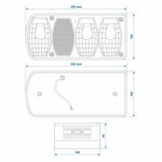 Fanale posteriore 6 funzioni 222x100mm sinistro