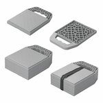 Piastre di base impilabili con maniglia - set da 4