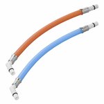 Raccordo flessibile 25 cm rosso + blu 45 occhiello in sacchetto di plastica