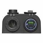 Kit da superficie: presa 12V + caricabatterie rapido USB tipo A+C 2 vie 3A