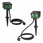 Picchetto da giardino Schuko 4 vie 2M 3x2 5mm²