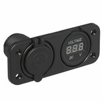 Kit da incasso: voltmetro 6-30V + porta USB doppia tipo A 2x2100mA