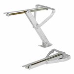 Supporto angolare per roulotte compatto con piede basculante 500kg 438x265mm H:410mm