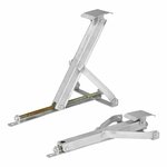 Supporto angolare per roulotte compatto con piede basculante 500kg 438x265mm H:410mm