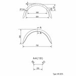 Parafango in metallo semitondo 14 pollici (2075)