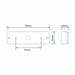 Fanale posteriore 12 24V 3 funzioni 135x38mm LED con supporto nero