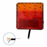 Fanale posteriore 12 24V 4 funzioni 100x100mm LED