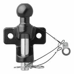Gancio di traino a sfera nero combinato versione doppia D21 S350 omologato E